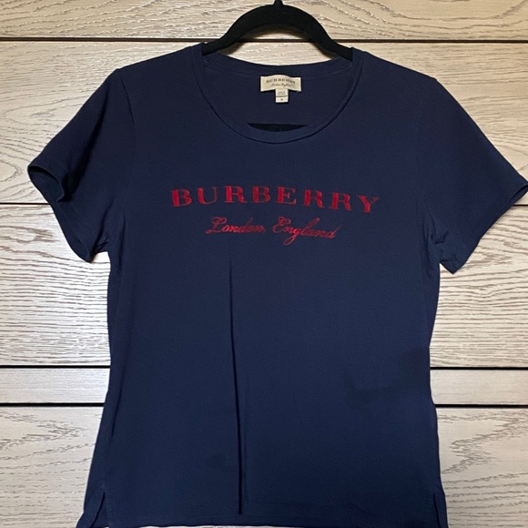 Burberry Short Sleeve Tshirt.  Size M. Navy - Picture 2 of 12